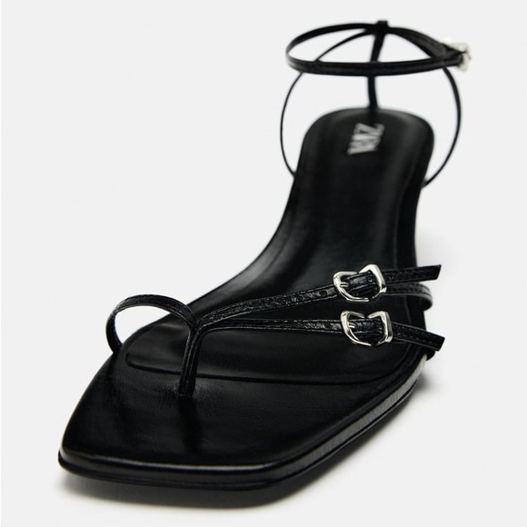 Zara Heeled Leather Sandals US 8 - Picture 4 of 7